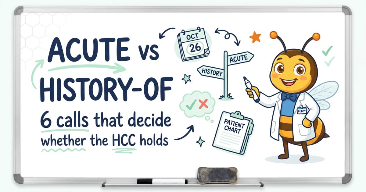 Acute vs History-of: 6 ICD-10 Calls That Decide Whether the HCC Holds Up