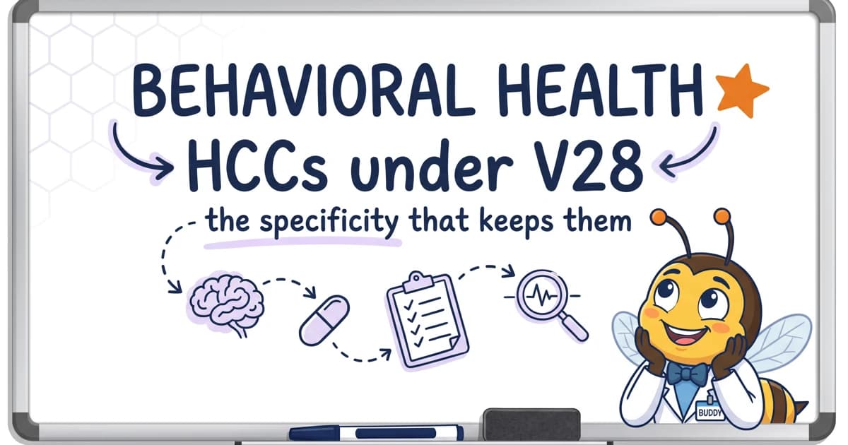 7 Behavioral Health Diagnoses That Carry an HCC Under V28 (and the Specificity That Keeps Them)
