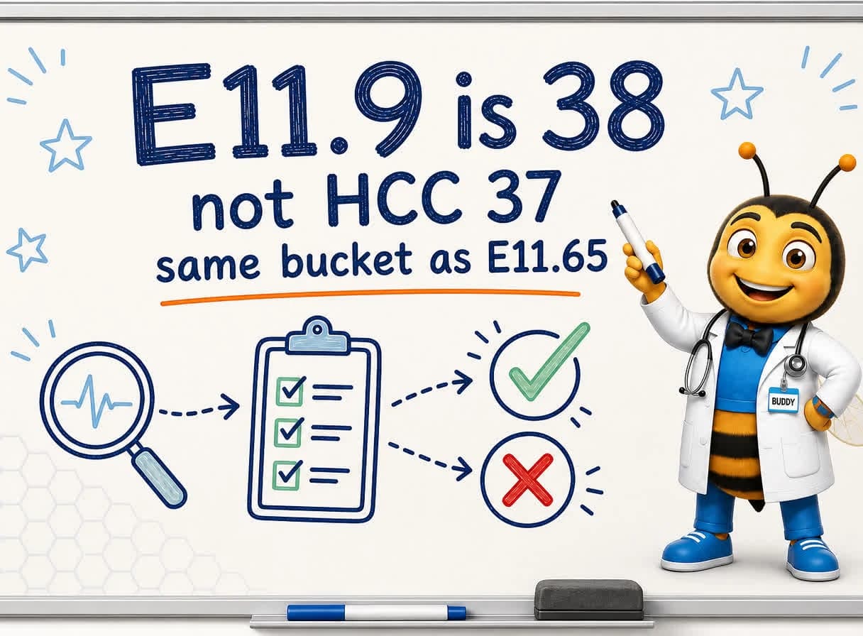 E11.9 Maps to HCC 38 in V28, Not HCC 37