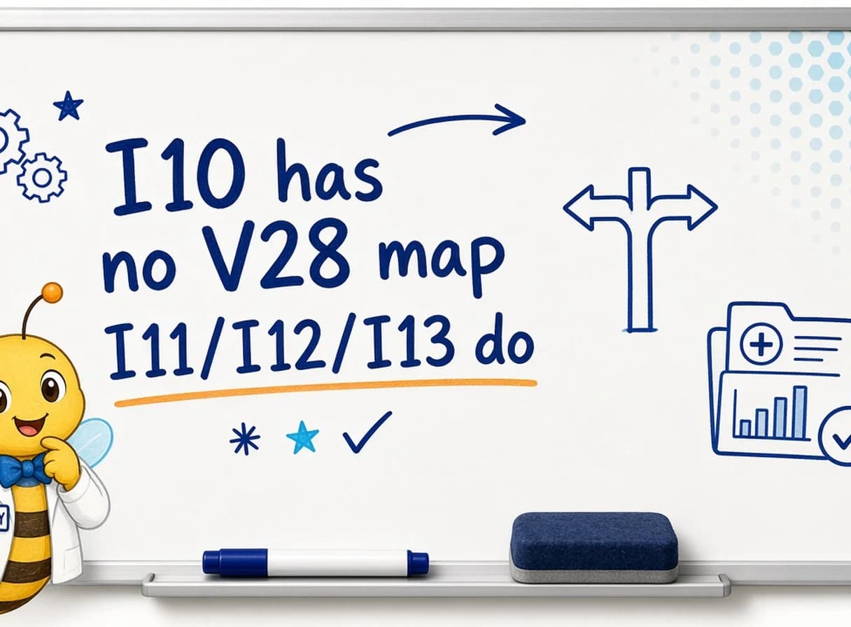 I10 Does Not Map in V28. Hypertensive Heart and CKD Combos Do.