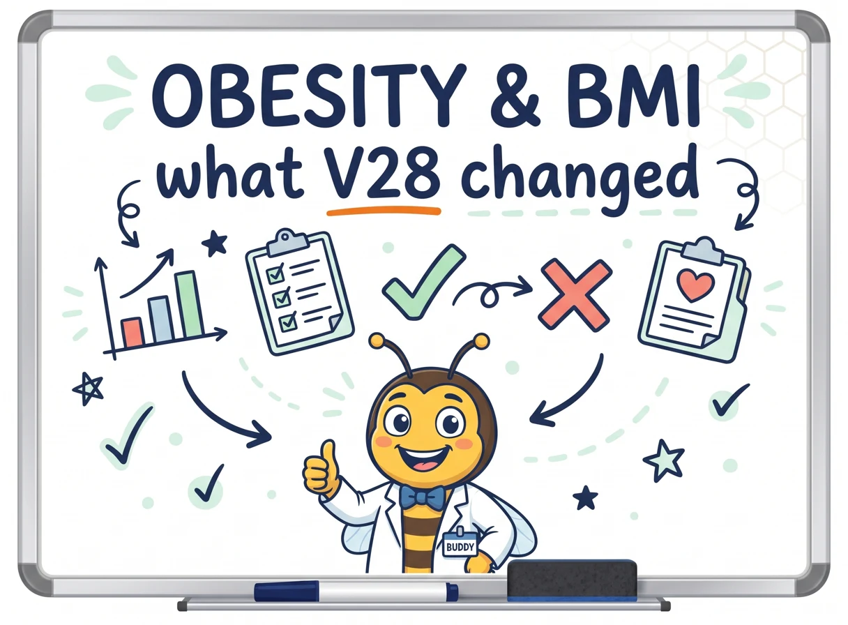 Obesity HCC Coding: E66.9 Has No V28 HCC