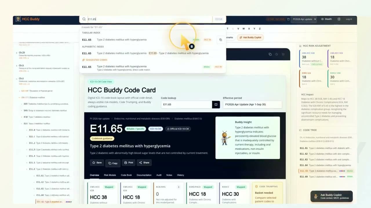From ICD-10-CM Search To HCC Mapping walkthrough poster