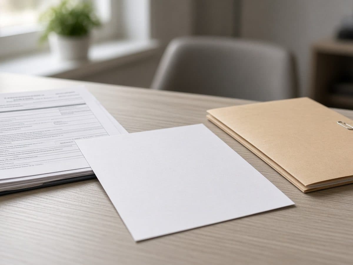 Printed CMS transmittal and blank outpatient stem-cell transplant billing worksheet on a hospital coding desk
