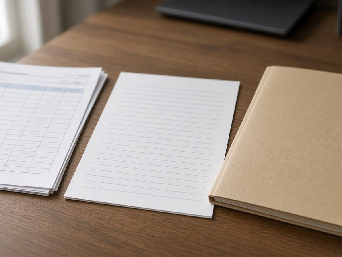 Printed CMS DMEPOS fee schedule update and blank HCPCS coding worksheet on a durable medical equipment billing desk