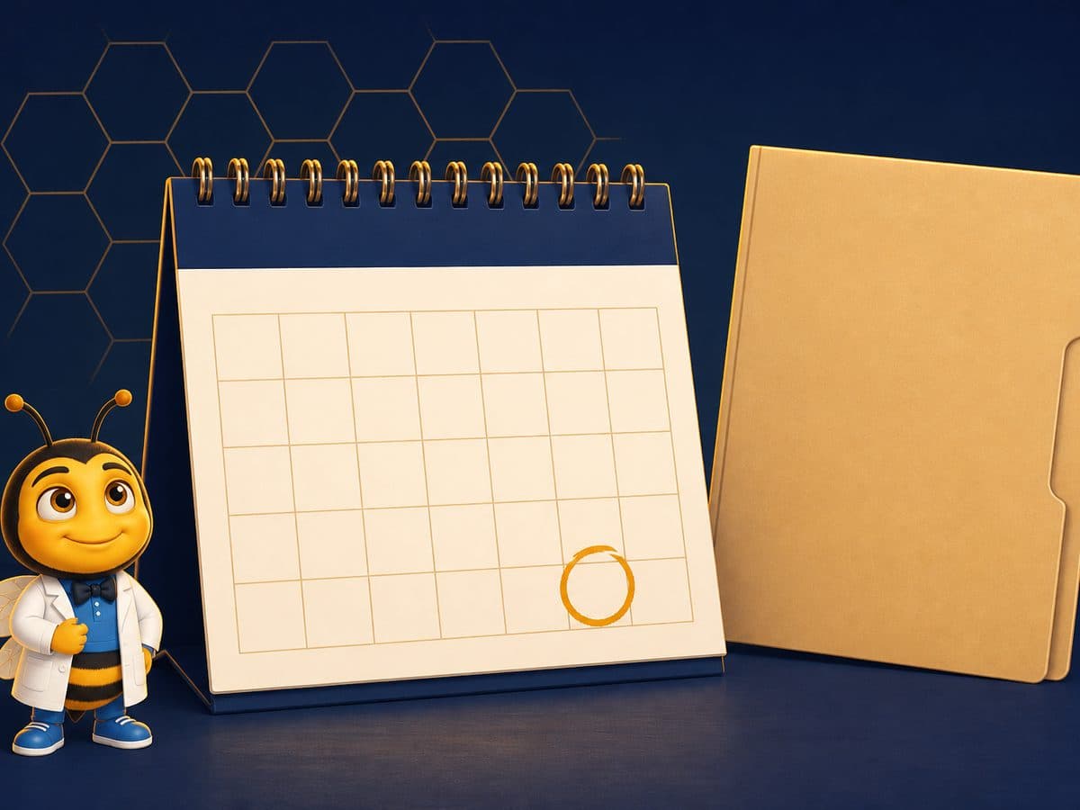 A coder's desk calendar marks the August 28 PY2020 RADV medical-record deadline as PY2024 audits start the same month.
