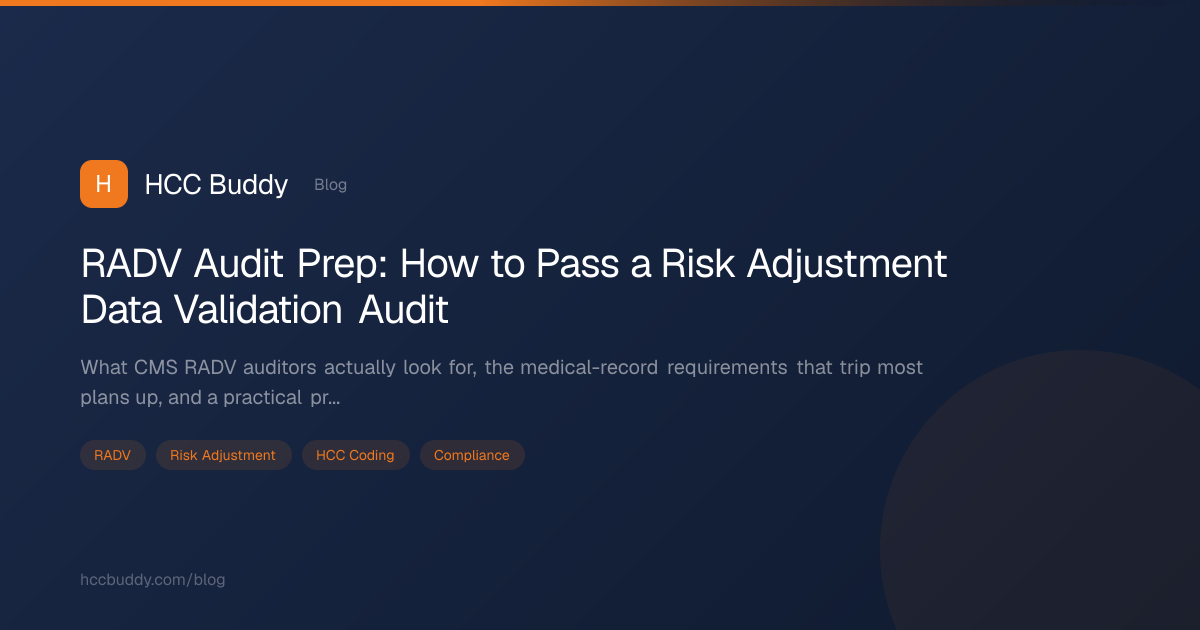 RADV Audit Prep: How to Pass a Risk Adjustment | HCC Buddy